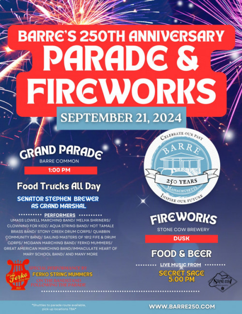 Barre's 250th Anniversary Parade & Fireworks